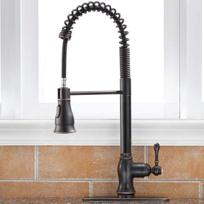 Antique Spring Pull Down Sprayer Bronze Kitchen Faucet, Kitchen Sink F...