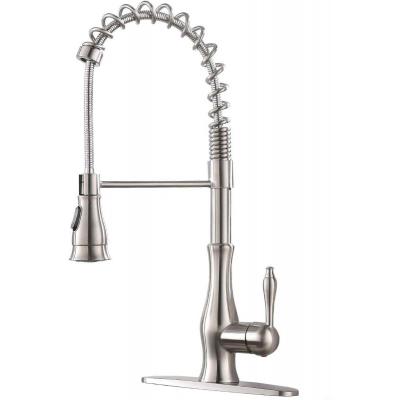 Modern Stainless Steel Single Handle Lead Free Pull Down Sprayer Sprin...