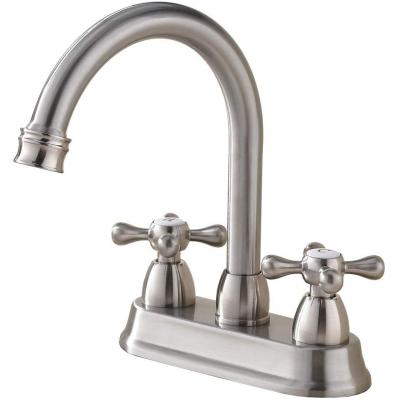 SHACO Best Commercial Brushed Nickel 2 Handle Centerset bathroom fauce...