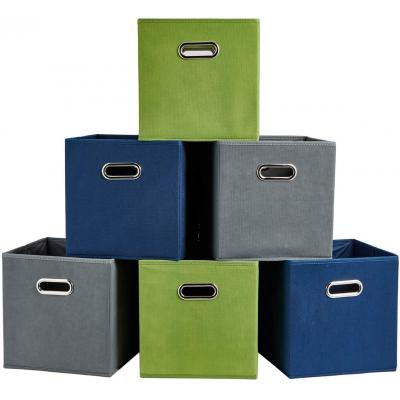 SHACO Durable Double Metal Handle Cloth Storage Cubes, Multiple-Color ...